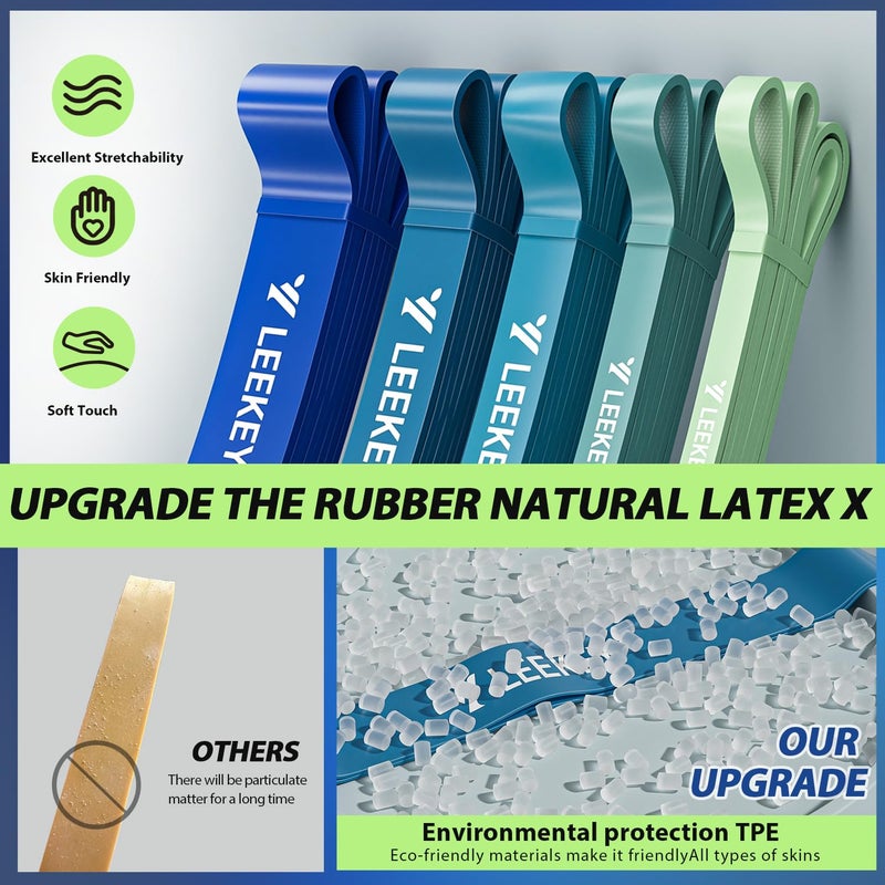 LEEKEY Resistance Bands  Exercise Bands Pull Up Assist Bands - Workout Bands Set - Bands for Working Out Band for Men and Women Fitness Training  Physical Therapy Home Workouts - Image 3